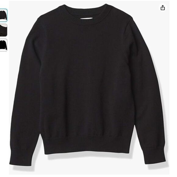 5/$25 Amazon Essentials Boys Black Crewneck Sweatshirt Size Small - Picture 1 of 4